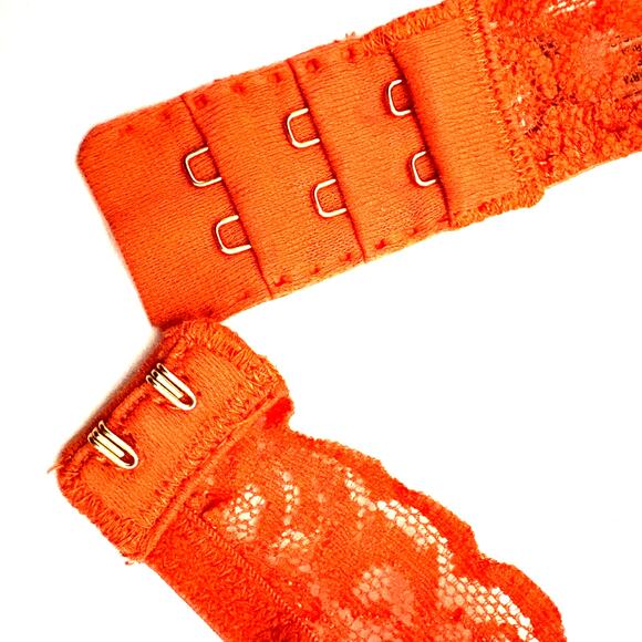 VICTORIA'S SECRET Orange Lace Y2K Triangle Bra VTG Sexy Little Things Bralette L - Picture 5 of 8
